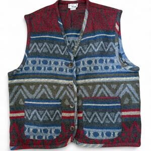 Vintage Aztec print sweater vest by HQ studio